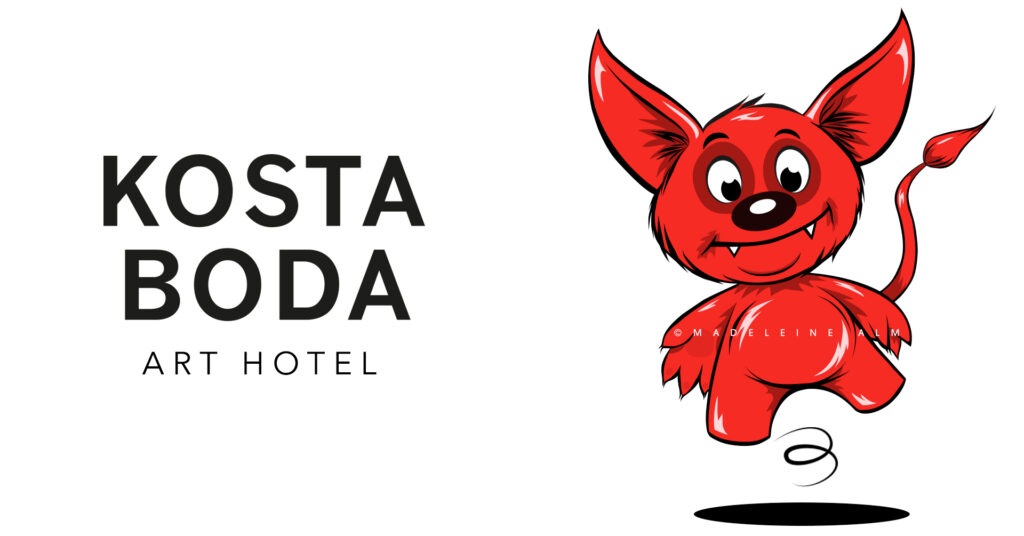 Studs - mascot design Madeleine Alm Aya Sweden kosta body art hotel