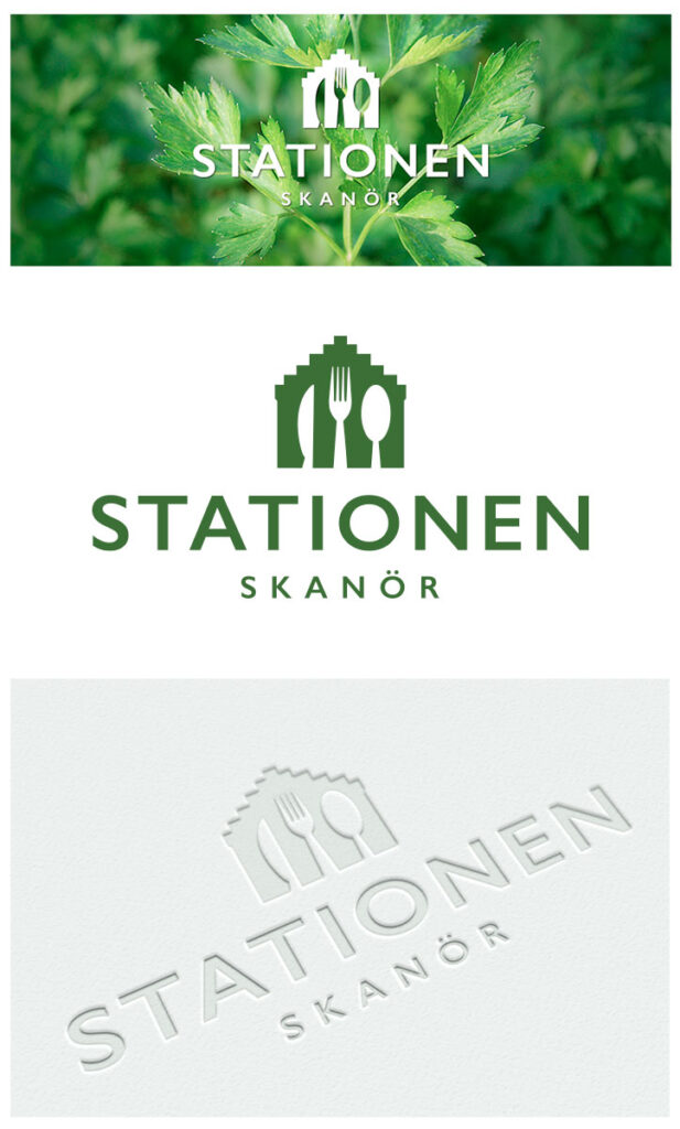 Logo design restaurang Stationen i Skanör av Madeleine Alm