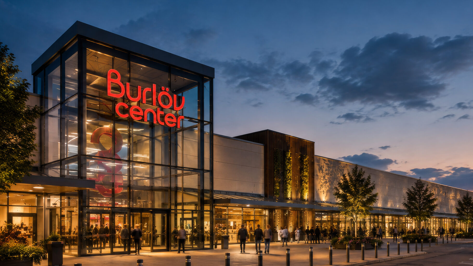 burlöv center at dusk