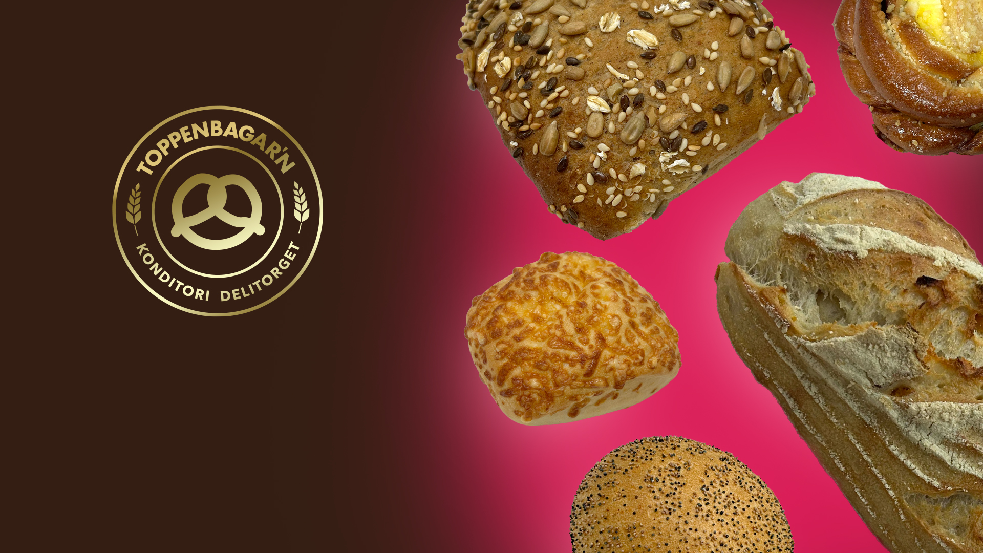 Toppenbagar'n bakery brand identity with artisan bread