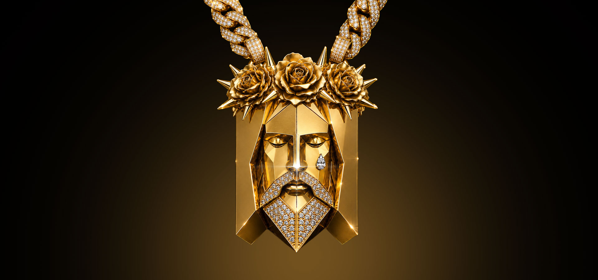The Keeper gold and diamond pendant designed by AYA Sweden